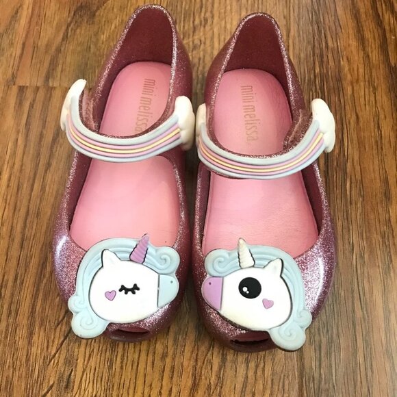 Mini Melissa Unicorn rainbow shoes 7 - Picture 1 of 5